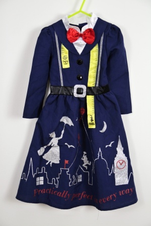 Modré šaty Mary Poppins Vel.: 110 - Maškarní kostýmy