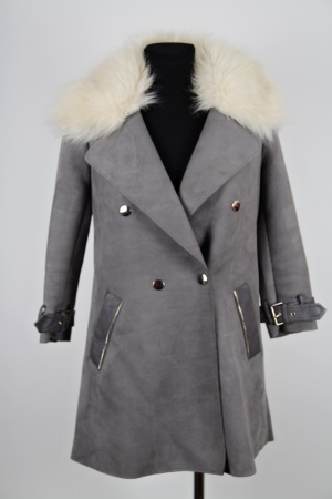 Šedý kabát River Island Vel.: 32 - Zimní bundy