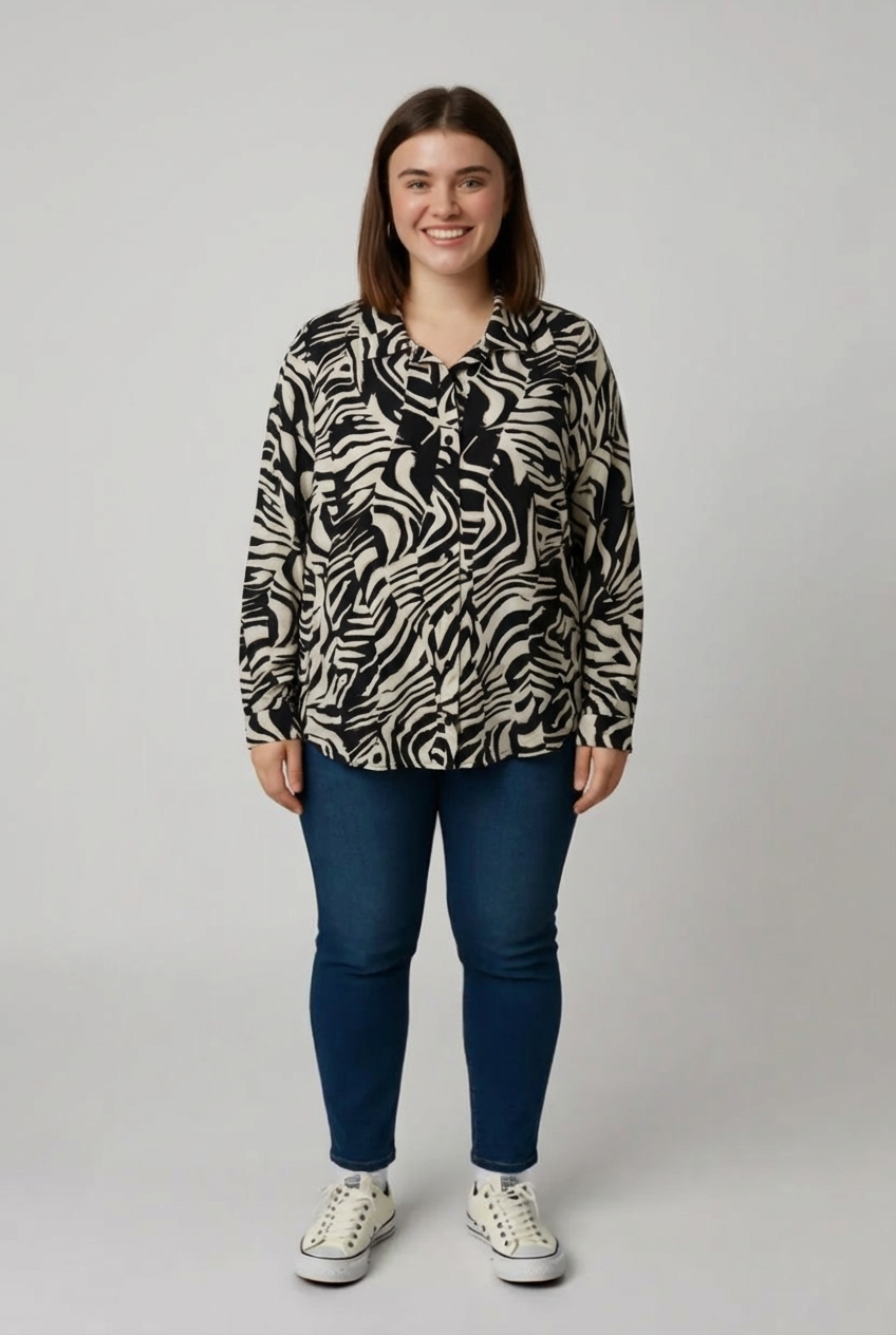 Béžovočerná halenka Bonmarche Vel.: 50 - Halenky