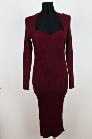 Vínové šaty Body Flirt Vel.: 36 - Zimní šaty