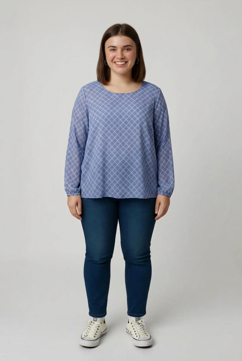 Modrá halenka Gina Laura Vel.: 52 - Halenky