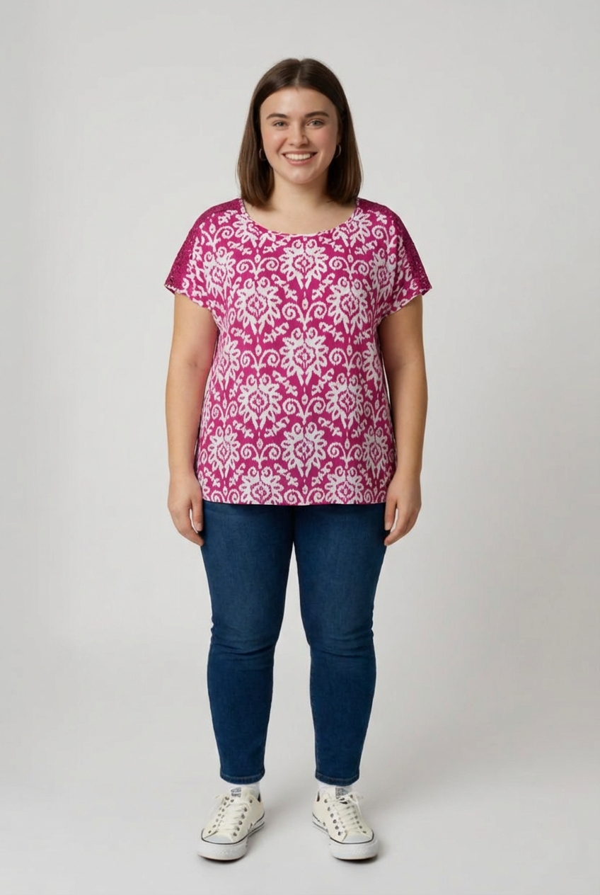 Růžová halenka Janina Vel.: 52 - Halenky