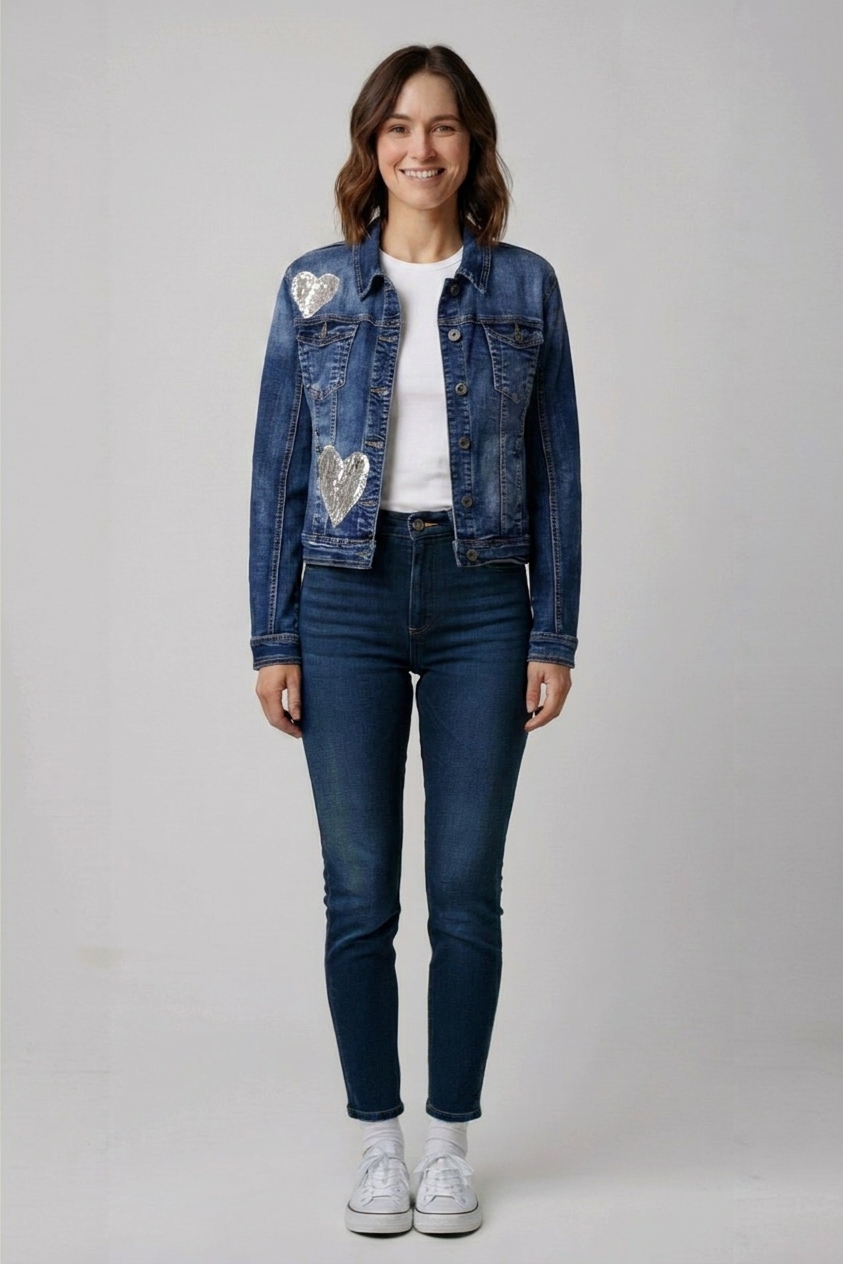 Riflová bunda Denim Vel.: 42 - Bundy a kabáty