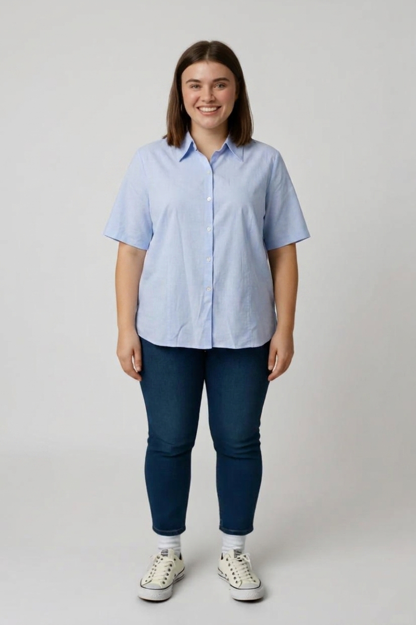 Modrá halenka (AI náhled)