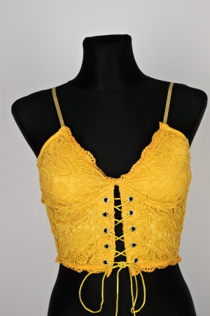 Žlutý crop top Vel.: 36 - Spodní prádlo