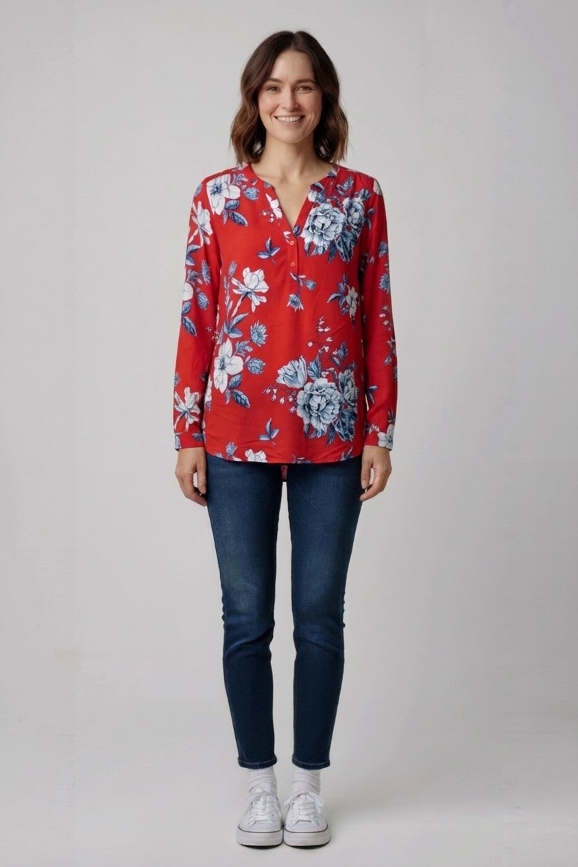 Červená halenka Alba Moda Vel.: 42 - Halenky